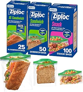 Ziploc Easy Open and Close Plastic Food Storage Bags 175 Count Sandwich and Snack