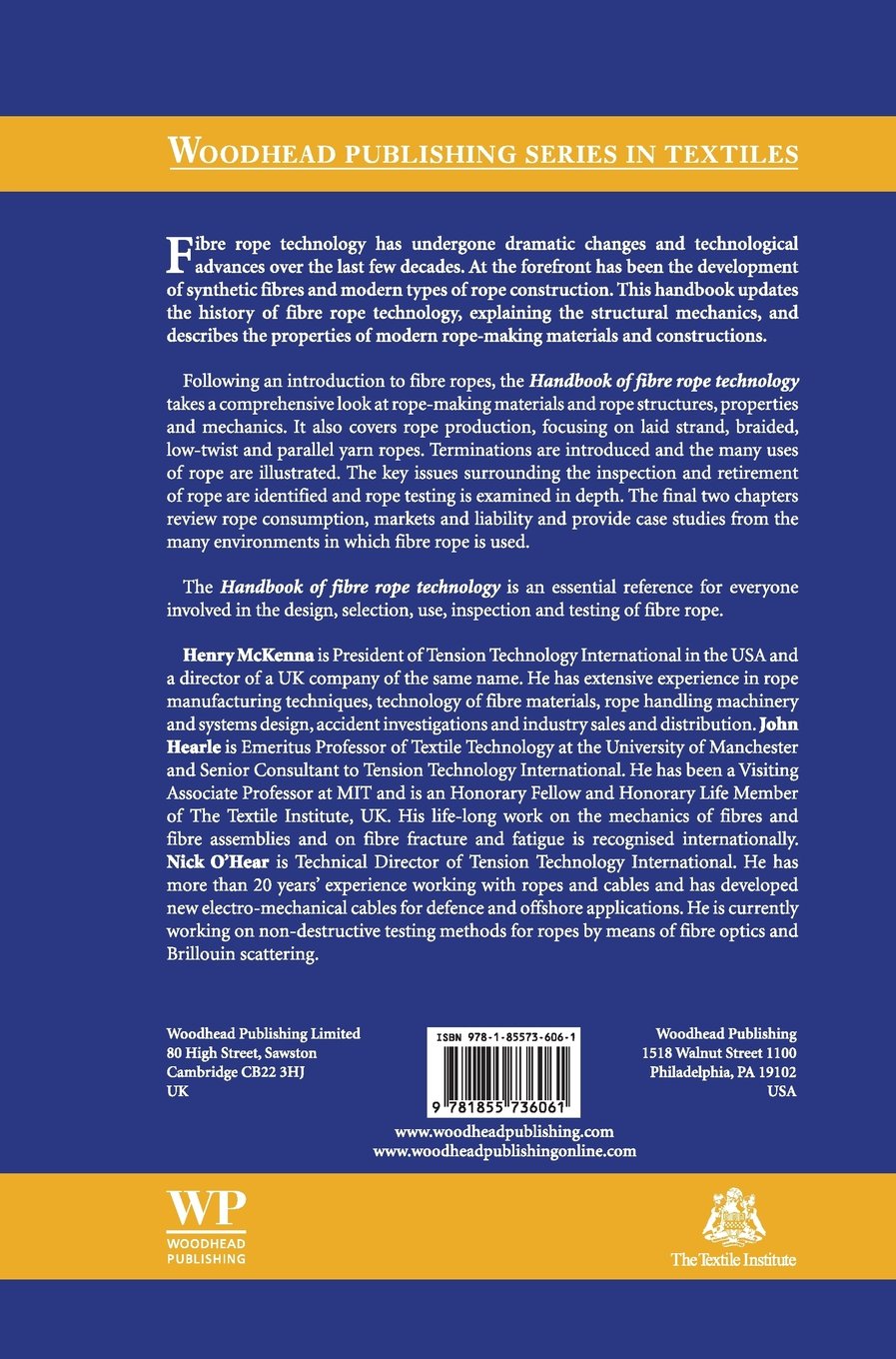 Handbook of Fibre Rope Technology