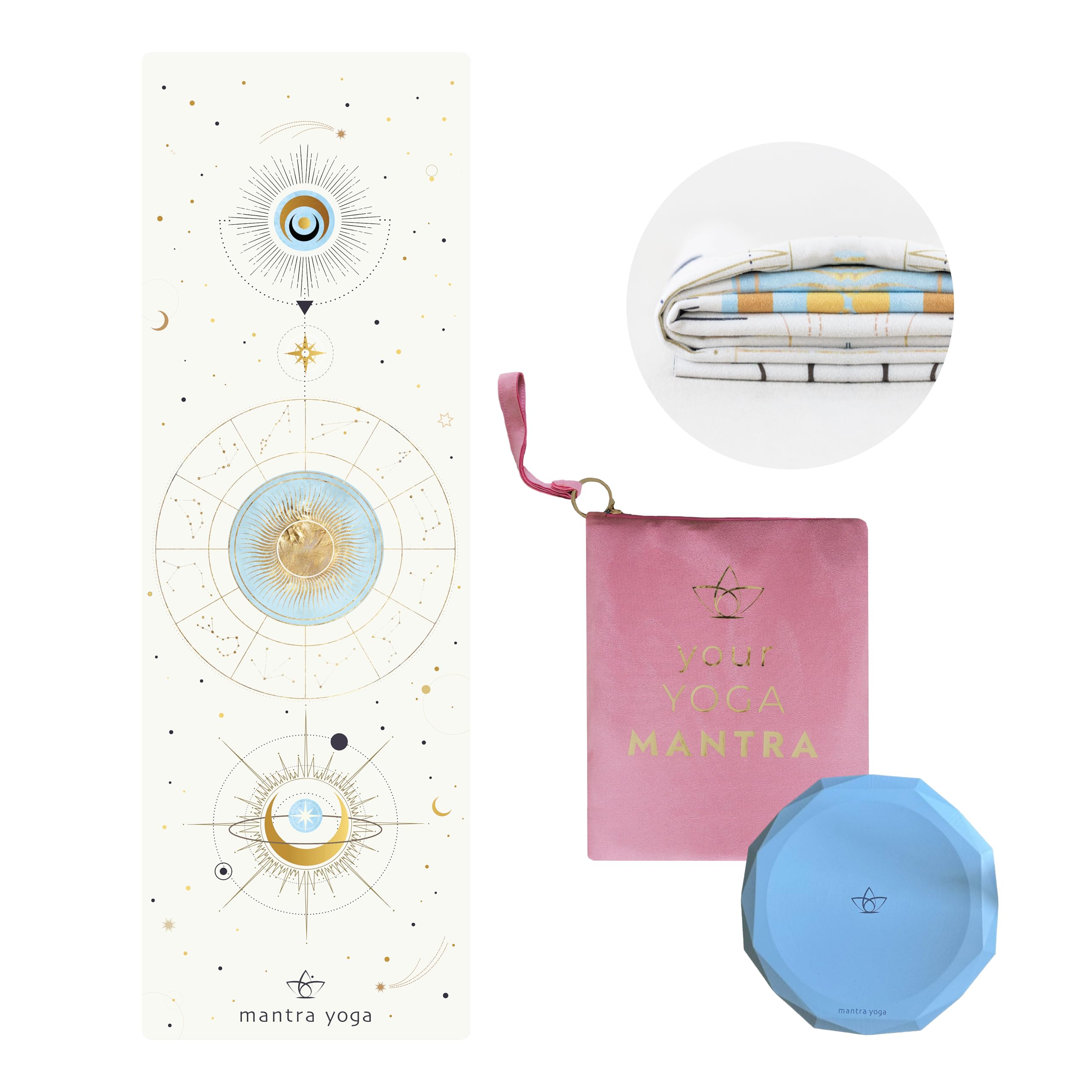 Mantra Yoga Travel PRO 1.5mm - Foldable Fitness & Exercise Mat with Bag | Lightweight, Compact & Eco-Friendly | Non-Slip & Washable | For All Types of Yoga | 72' L x 24' W