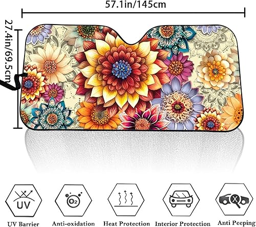 Miniatura 6 de Clohomin - Parasol para parabrisas de coche, bloquea los rayos UV, protector de visera, parasol para mantener tu vehículo fresco, ajuste universal