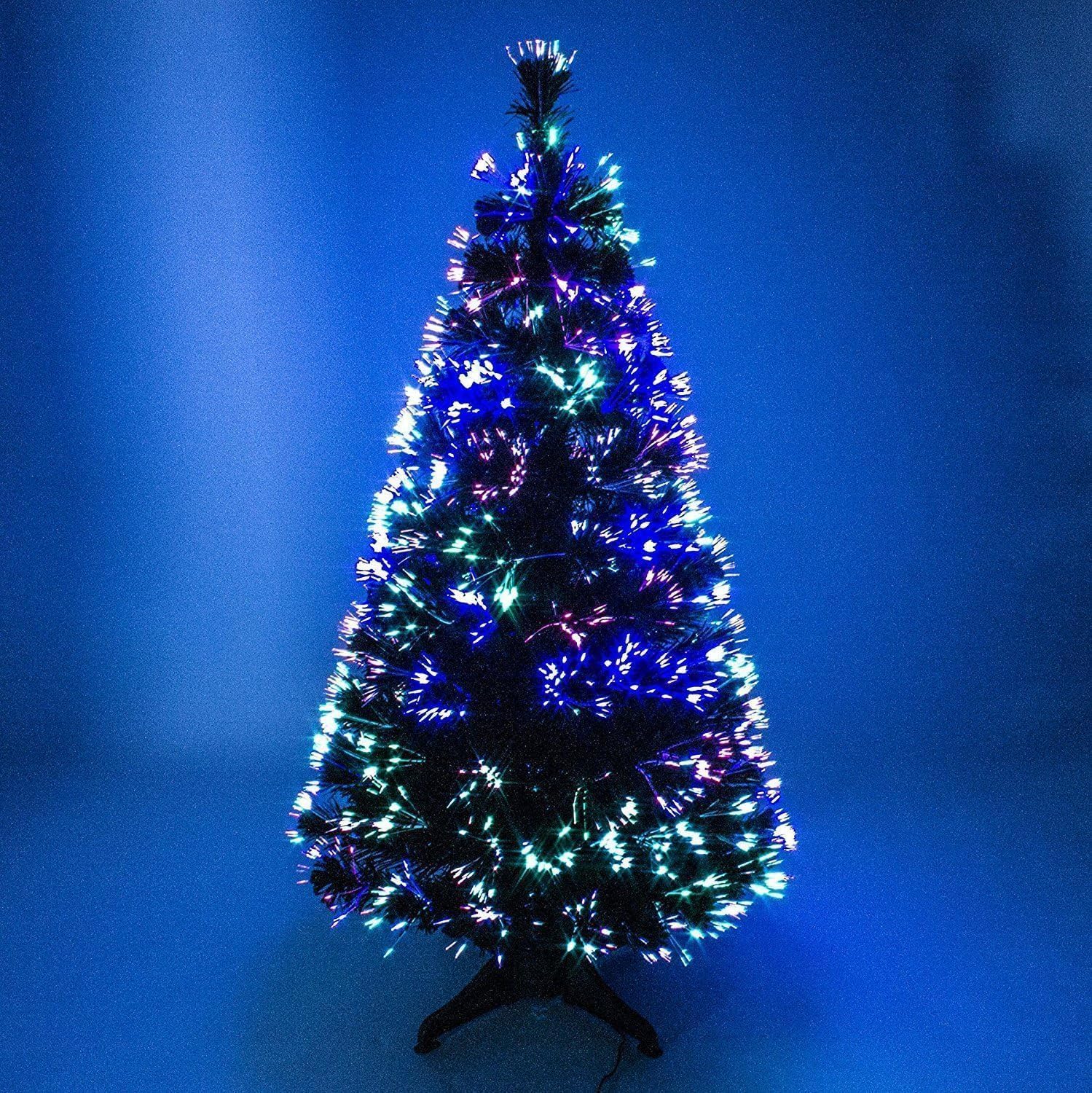 Flickbuyz Green Fibre Optic Artificial Christmas Tree – 3Ft, 4Ft, 5Ft And 6Ft Xmas Trees, Fiber Optic Christmas Tree 6Ft (180 Cm)