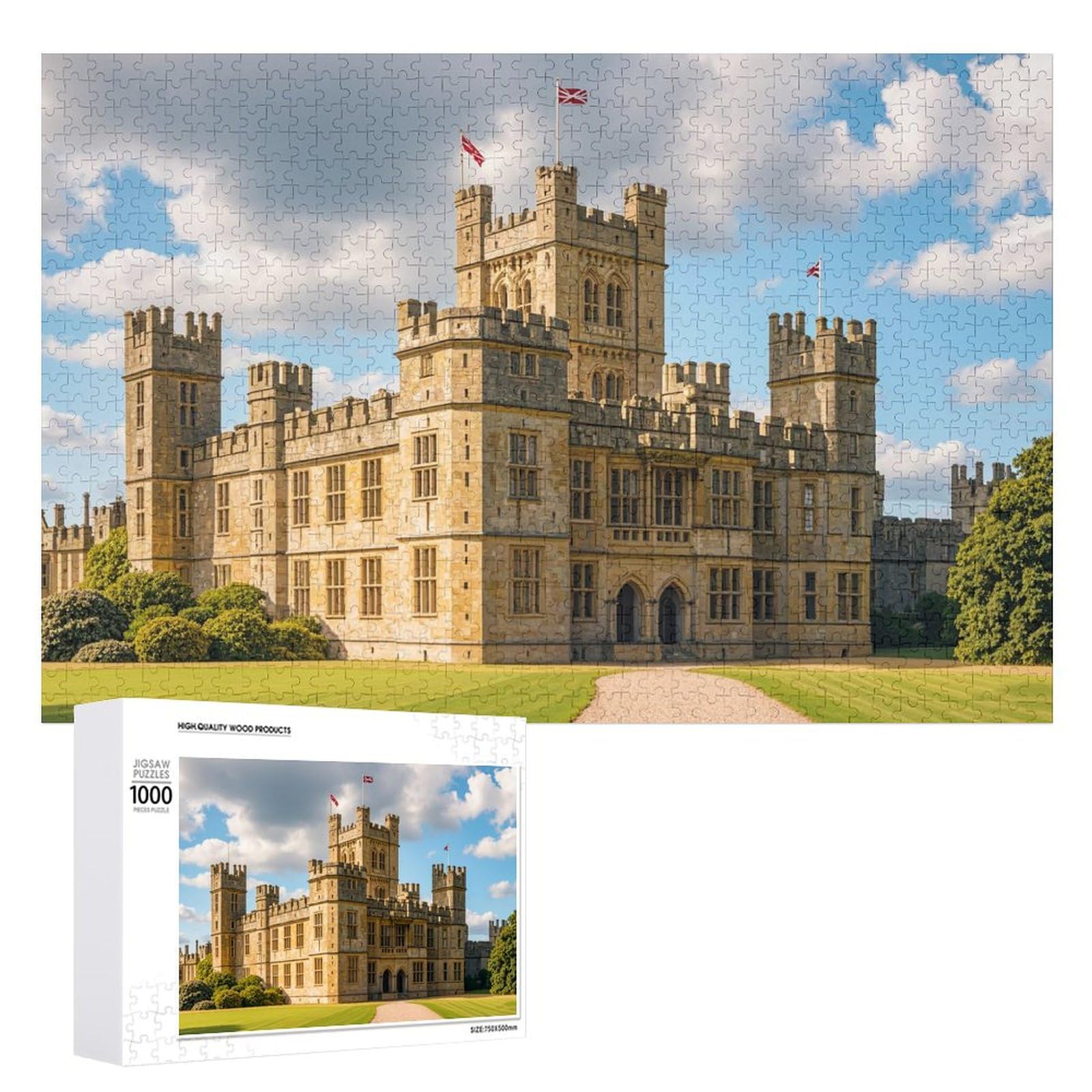 Jigsaw Puzzles for Adults 1000 Piece - UK England Highclere Castle Newbury Wooden Puzzles, Funny Puzzles，Unique Gifts for Wall Art，Family Puzzles，Educational Games，Challenge Puzzles