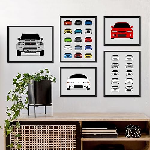 Miniatura 3 de Jeep Wrangler Generations (CJ, YJ, TJ, JK, JL) Inspired Poster Print Wall Art of the History and Evolution of the Wrangler Generations (Unframed)