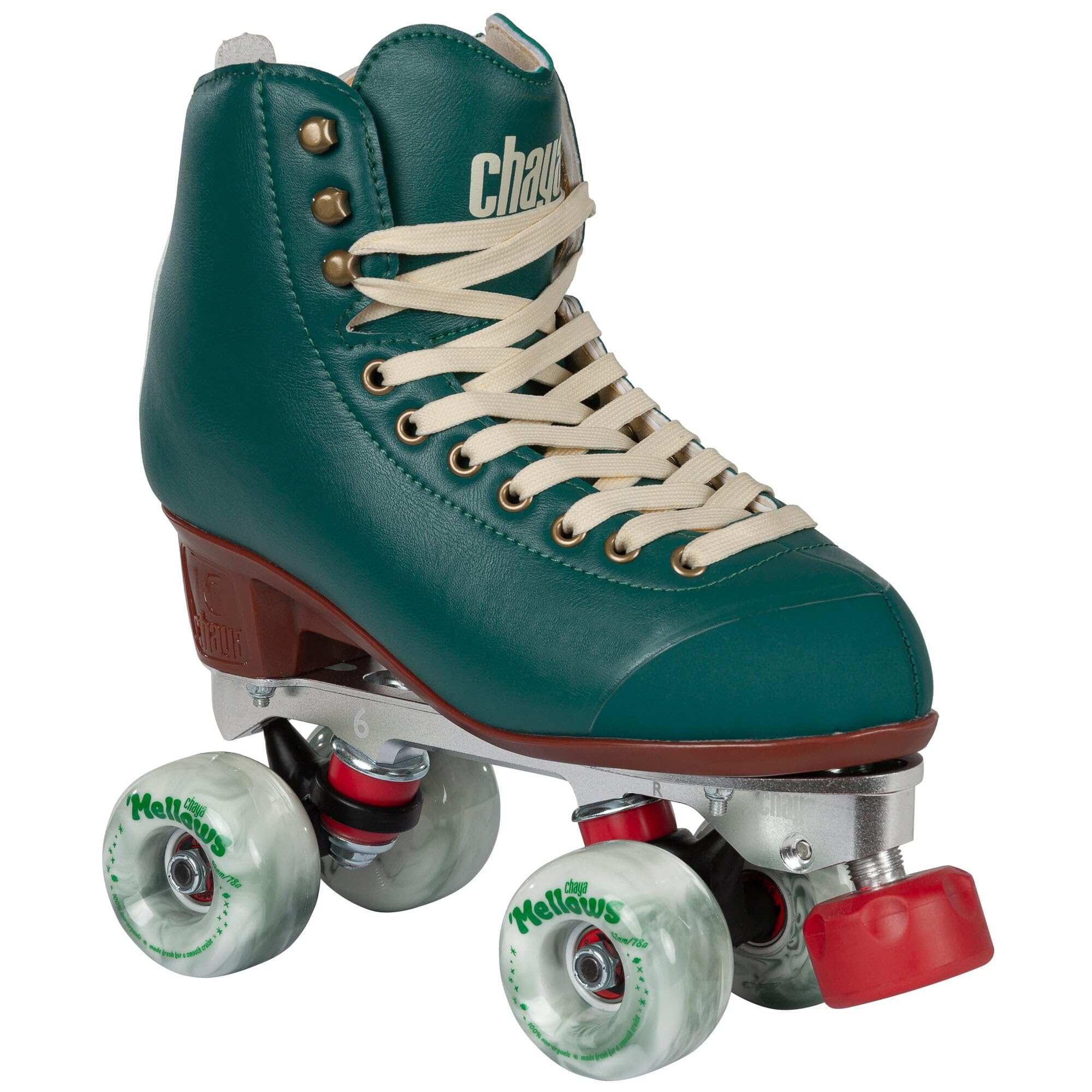 Chaya Rollschuhe Melrose Premium Juniper Green - Roller Skates für Damen und Herren im Retro-Look für Roller-Disco - Roll-Schuhe in Grün