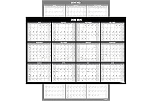 2020-2021 Laminated Wall Calendar with Mounting Tape