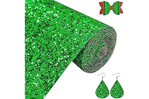 Sparkling Festive Green Glitter Faux Leather
