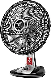 MONDIAL Ventilador 40cm Super Turbo 8 Pás Repelente Líquido, Preto/Prata, 140W, 110V - VTX-40-8P-RL