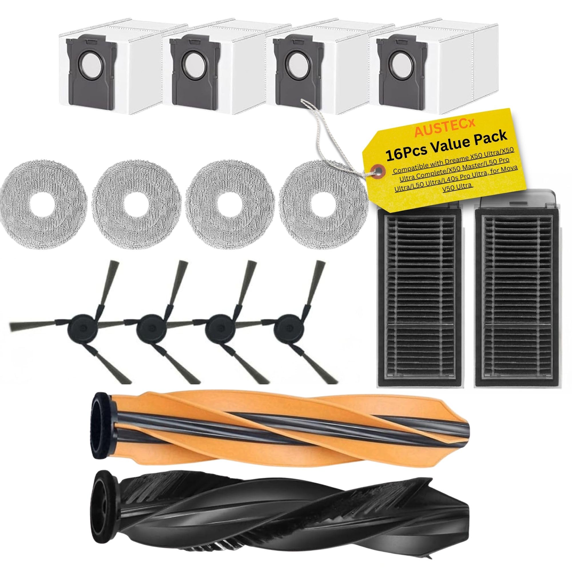 AUSTECx 16 Pcs Accessories Kit Compatible with Dreame X50 Ultra/X50 Ultra Complete/X50 Master/L50...