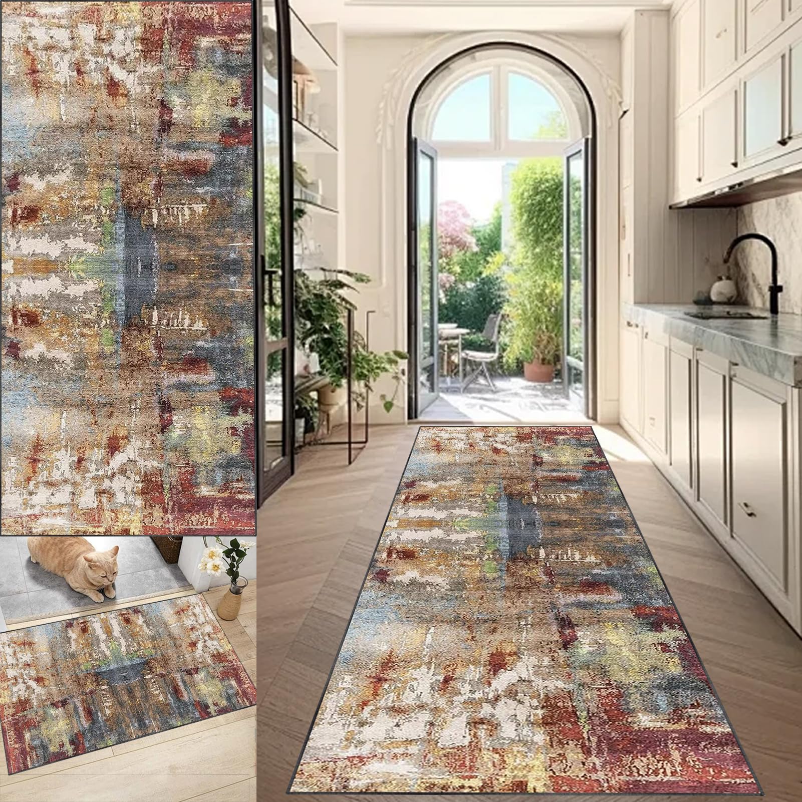Hallway Runner Rug Non Slip Carpet Runners for Hallways Kitchen Mat Washable Long Hall Runner 40 x 500 cm Narrow Rugs Area Rug Runner Floor Carpet Runner for Corrido Bedroom Laundry Room Door Mats