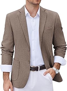COOFANDY Men's Casual Blazer Two Button Sport Coats Lightweight Printed ...