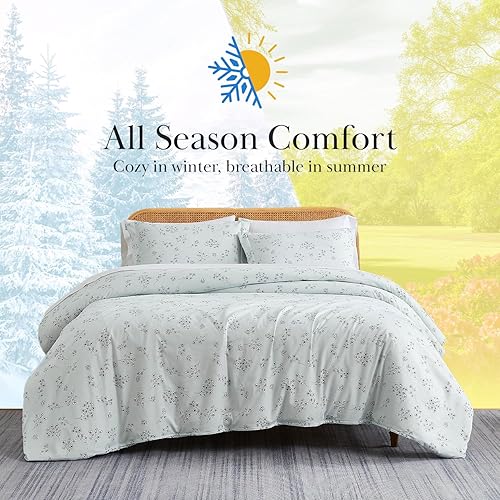 Miniatura 32 de Southshore Fine Living, Inc. Enchantment Collection - Juego de edredón de gran tamaño tamaño individual alternativo para todas las estaciones, Azul