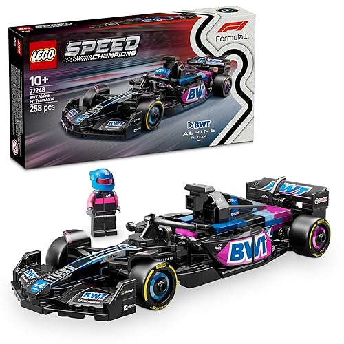 LEGO Speed Champions BWT Alpine F1 Team A524 Race Car Toy with a Collectible Formula 1 Driver Minifigure - Model Kits for 10+ Year Old Boys & Girls or Adult Motorsport Fans 77248 - BWT Alpine F1 Team A524 Race Car 77248