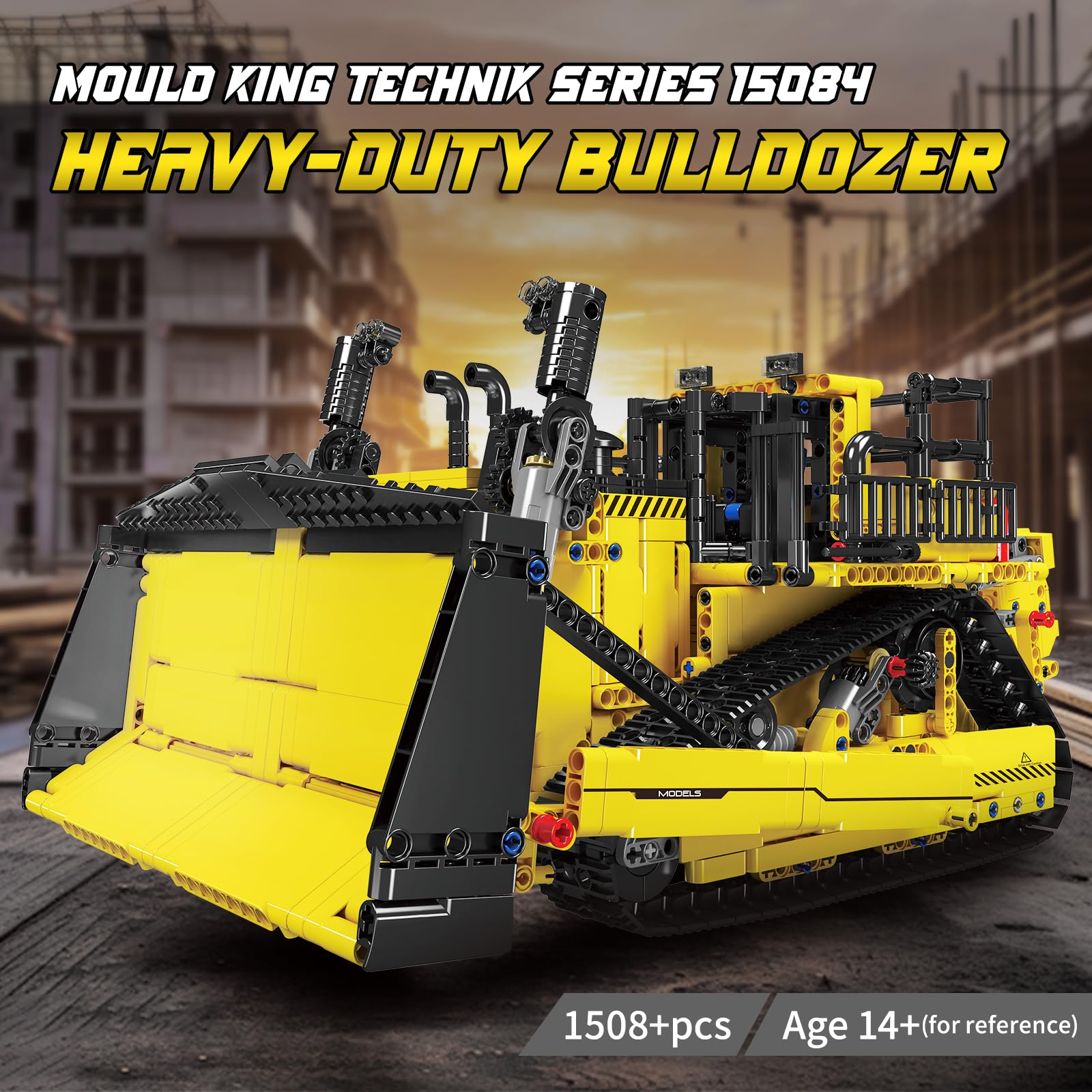 Mould King Tecnica Bulldozer con giocattolo da costruzione telecomandato, 2,4 GHz, kit camion RC, veicoli tecnici a motore (1508 pezzi)