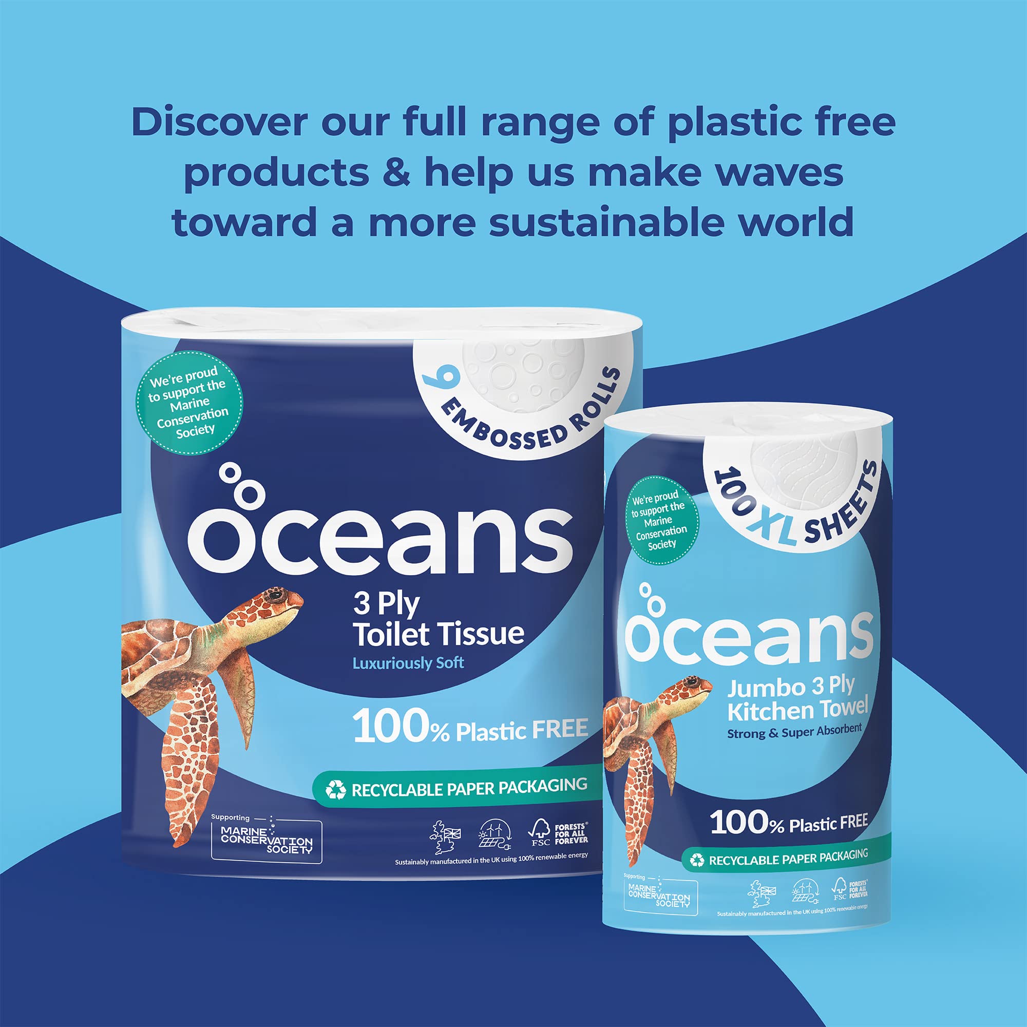 Oceans Papel higiénico 45 rollos (180 x 3 capas)