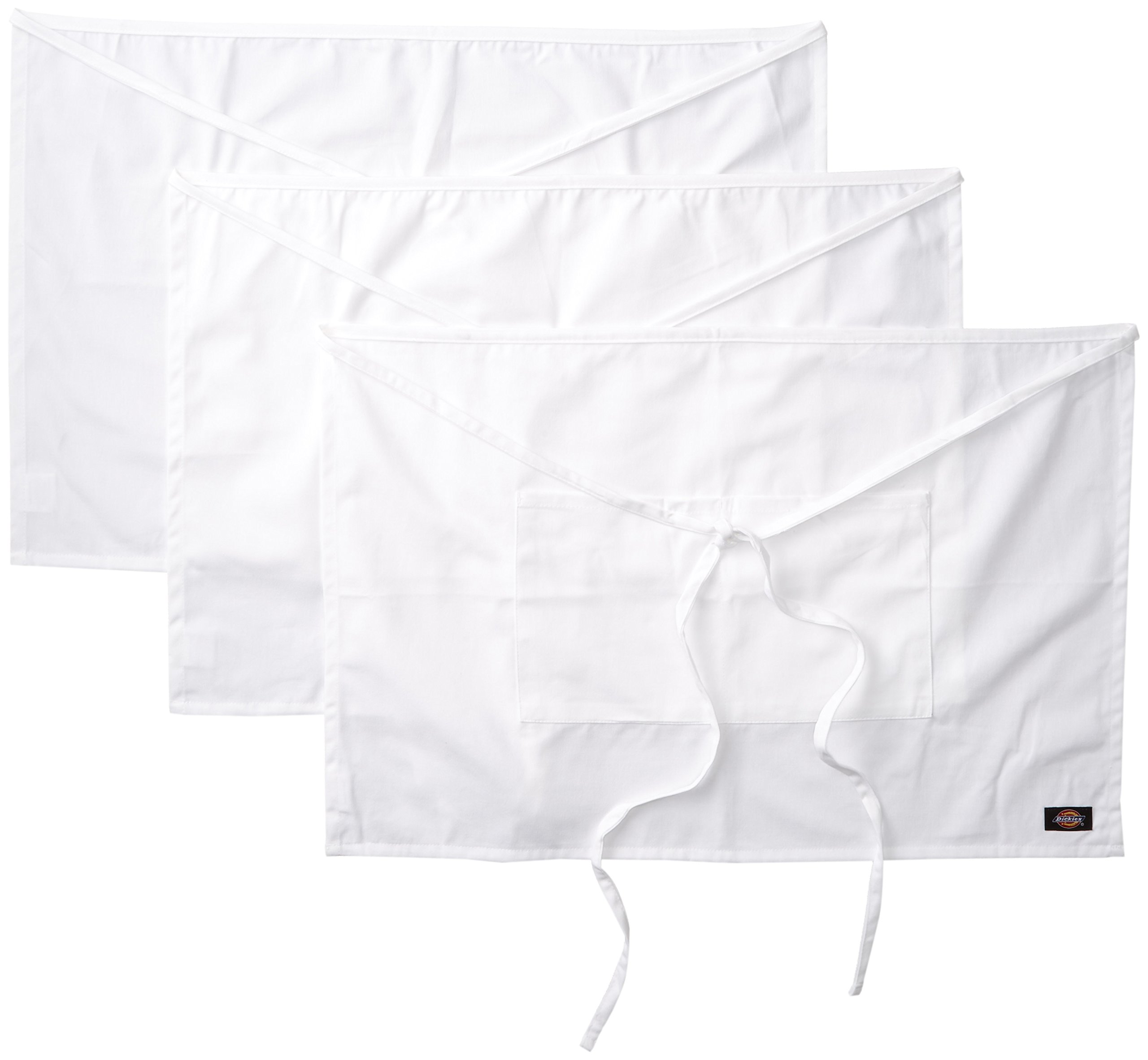 DickiesChef 3 Pack Half Waist Bistro Apron, White, One Size