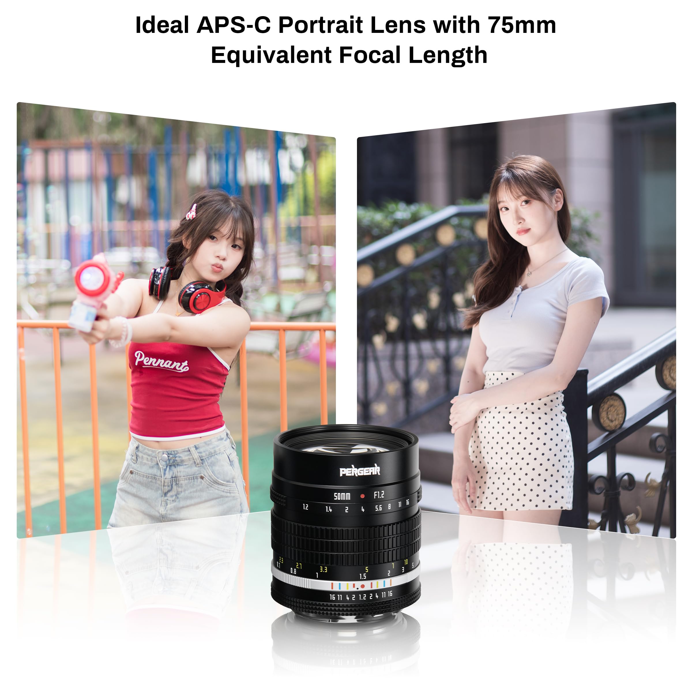 Amazon.co.jp: Pergear 50mm F1.2 単焦点レンズ APS-C マイクロフォー