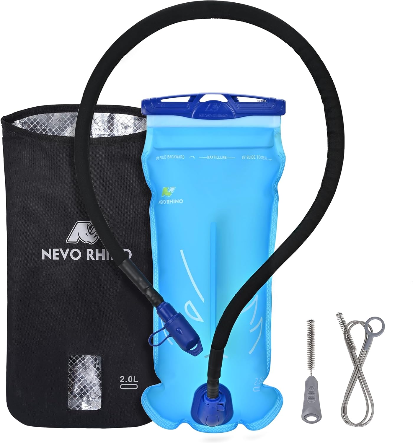 2L-3L NEVO RHINO Hydration Bladder with Insulator – BPA-Free Leakproof Water Reservoir for Hiking, Camping, Cycling, and Skiing