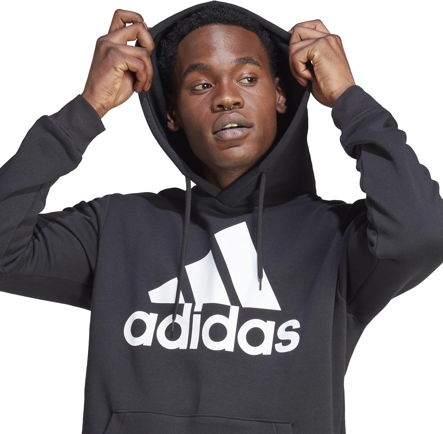 adidas Essentials Mens Big Logo Hoodie LT - Image 5