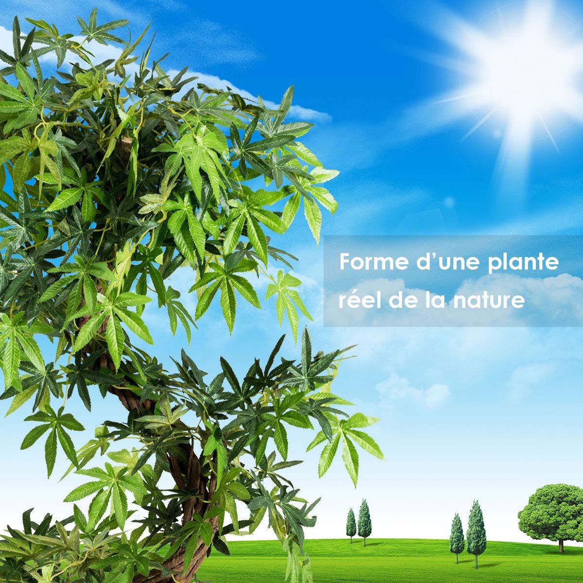 GOPLUS Arbre Artificielle en Pot Hauteur 160CM, Art Floral Faux Bonsaï Décoration en Plastique, Simulation Décorations Paysager à Intérieur ou Extérieur