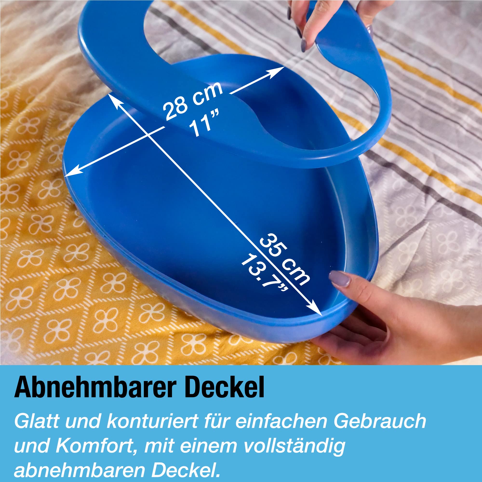 Hochleistungs Bettpfanne Set mit 25 super saugfähigen Einlagen und Liner - Für Krankenhaus oder Hausgebrauch der älteren und bettlägerigen Patienten - Einlagen absorbieren bis zu 1000ml