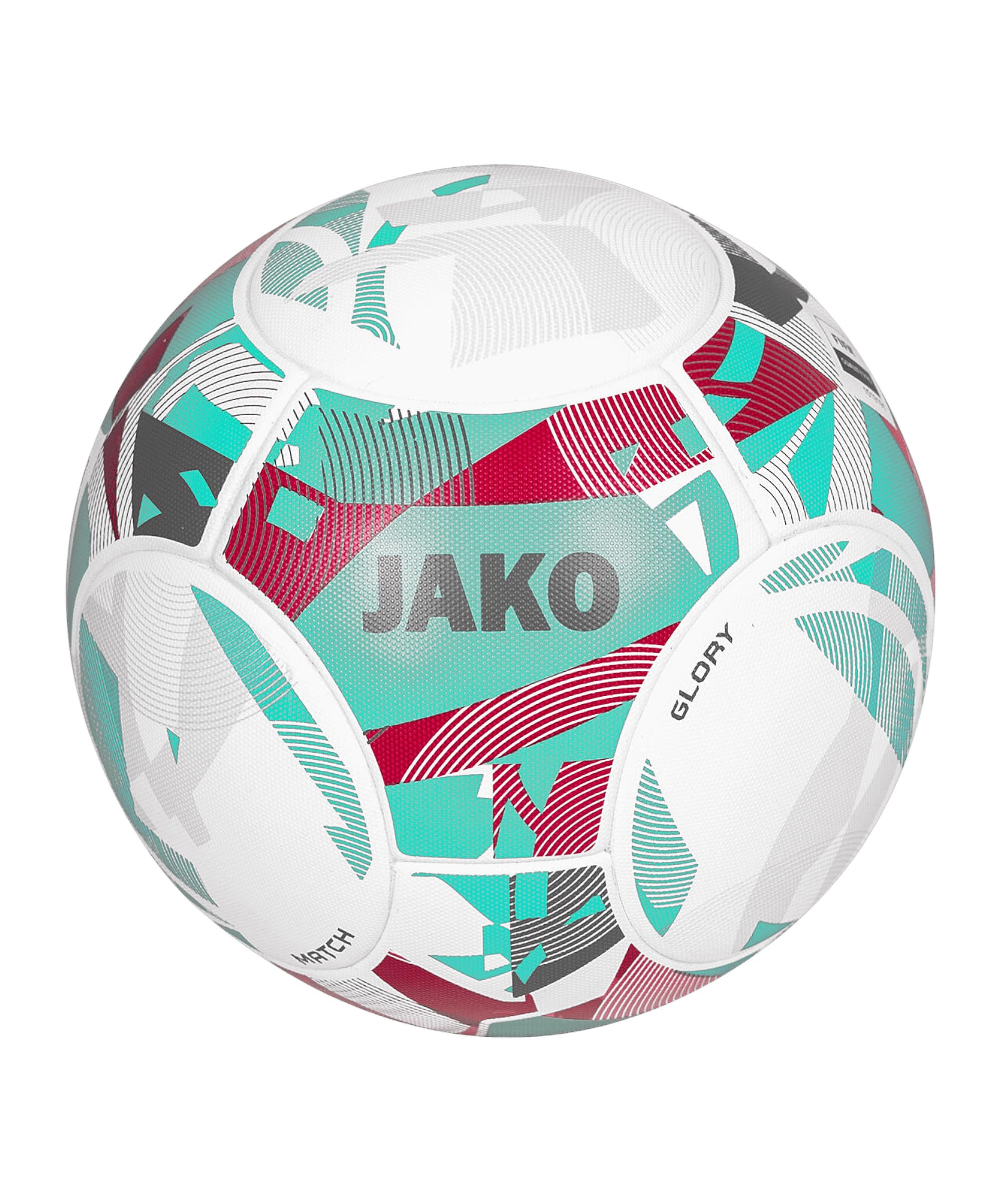 JAKO Piłka do gry Glory, biała/Ruby Red/Cool Gray, 5