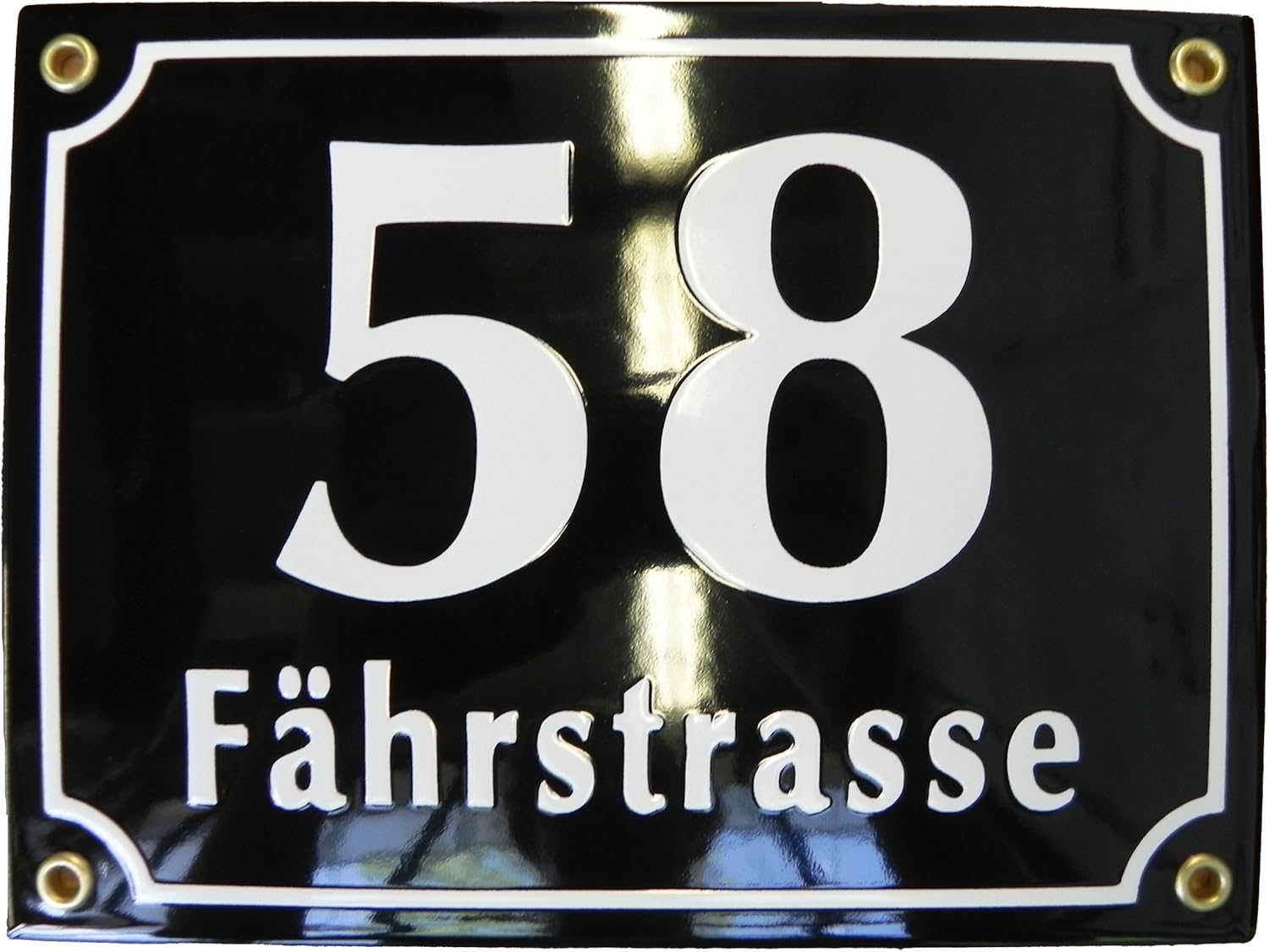 Porcelain Address Plaque 5.9″x7.9″, Customisable Handcrafted Enamel Door Sign, French Classic Style, Personalized House Number, guarantee