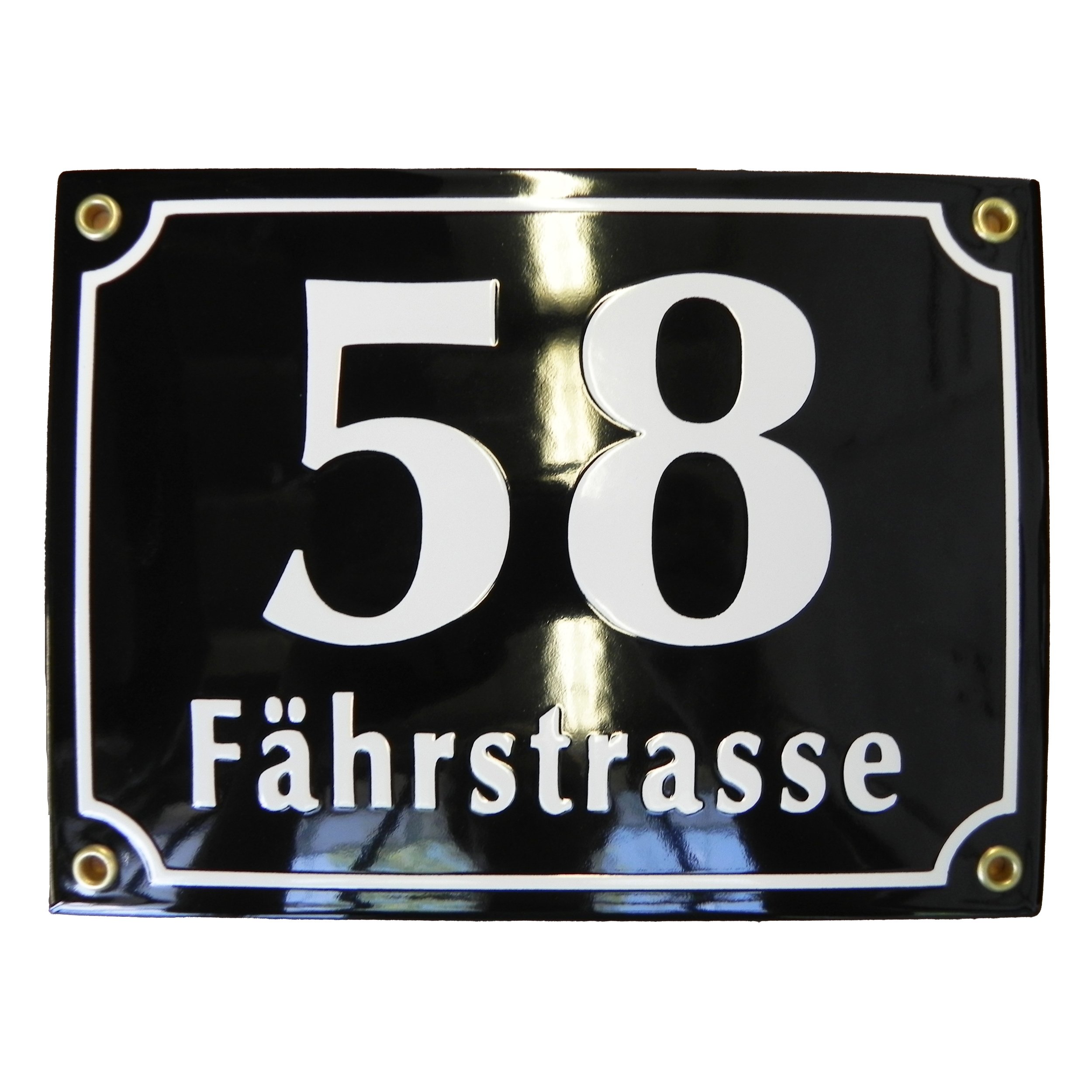 Plaque de rue emaillée personnalisée 15x20 cm -10 ans de garantie numéro, Plaque de maison personnalisée exterieur, ardoise personnalisable avec nom de rue, numéro d'adresse, numéro de rue