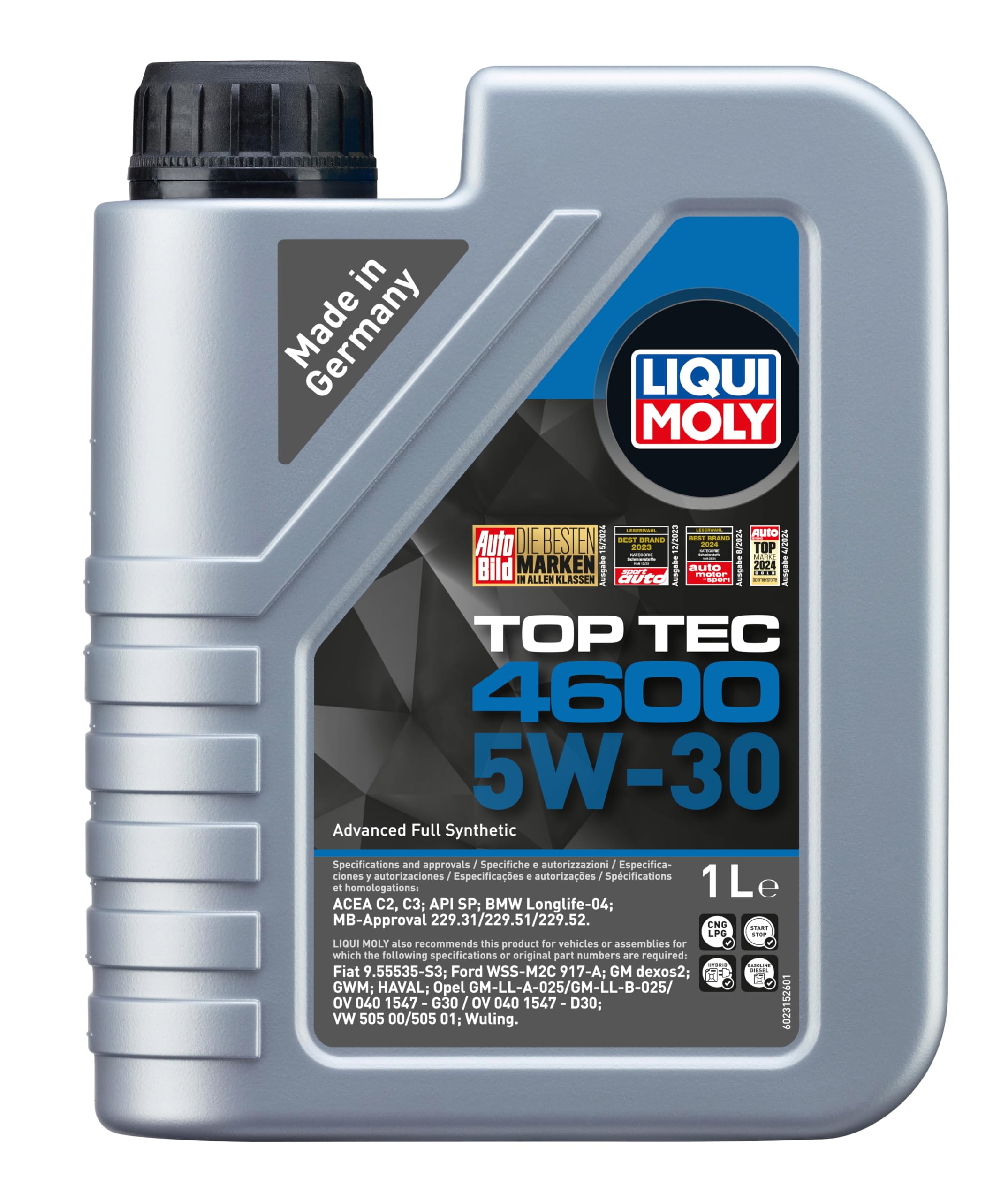 LIQUI MOLY Top Tec 4600 5W-30 | 1 L | Synthesis technology motor oil | SKU: 2315