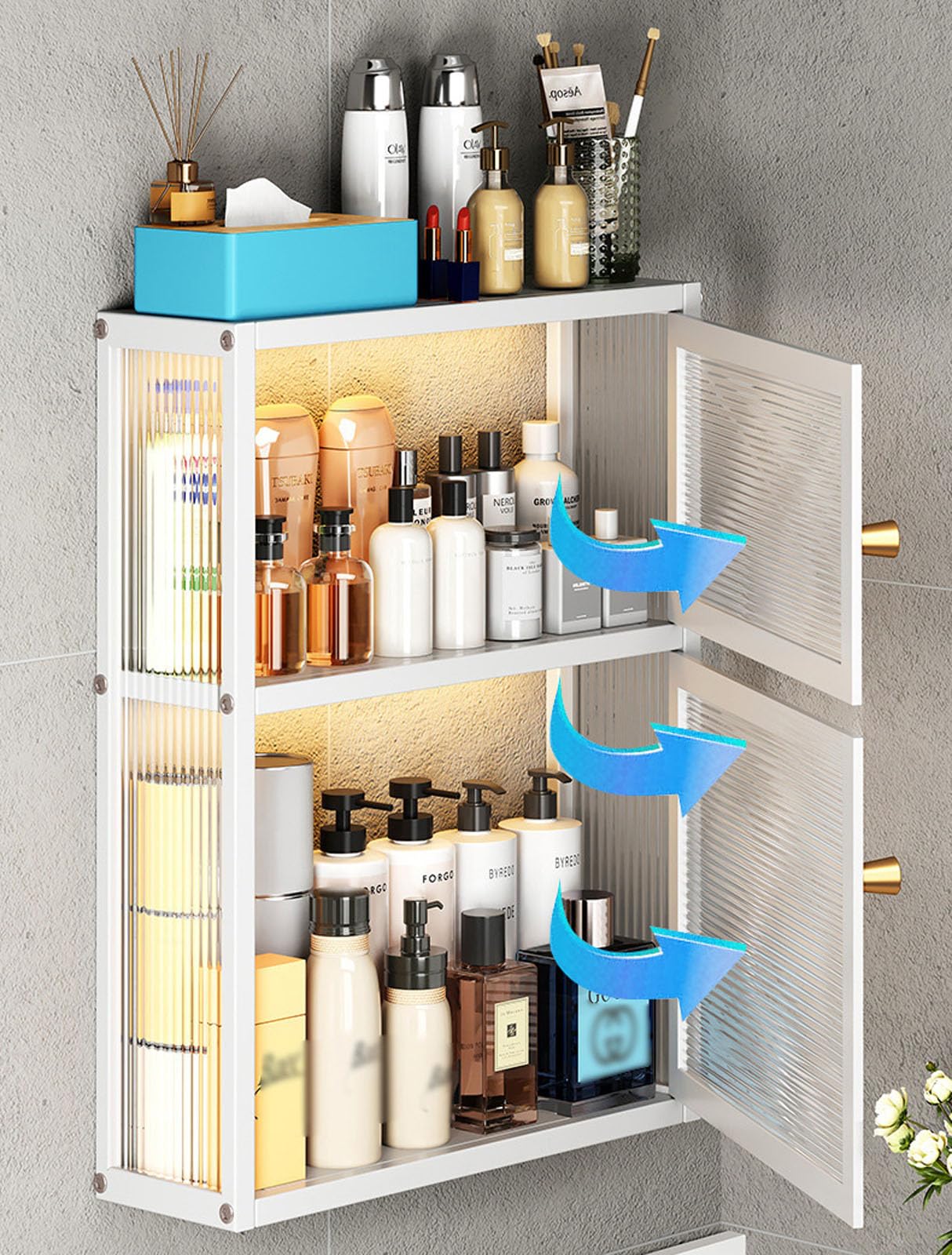 Botiquín de Metal, Moderno Mueble de baño de Pared de Metal Negro con Puerta de Cristal, botiquín Colgante para Oficina, Comedor, Sala de Estar y Cocina.