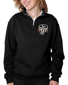 Tシャツ・カットソー +AMBLER+ Amblerrr Embroidered Unisex Hooded Sweatshirt Melan TEEAMORE Custom Embroidered Quarter Zip Pullover Sweatshirt