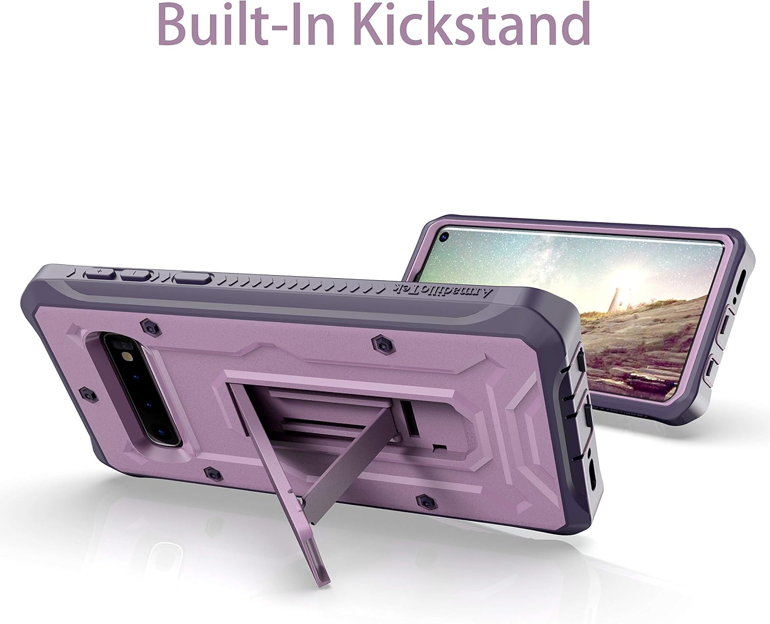ArmadilloTek Vanguard Designed for Samsung Galaxy S10 Case (2019 Release) Military Grade Full-Body Rugged with Kickstand Without Built-in Screen Protector (Purple)