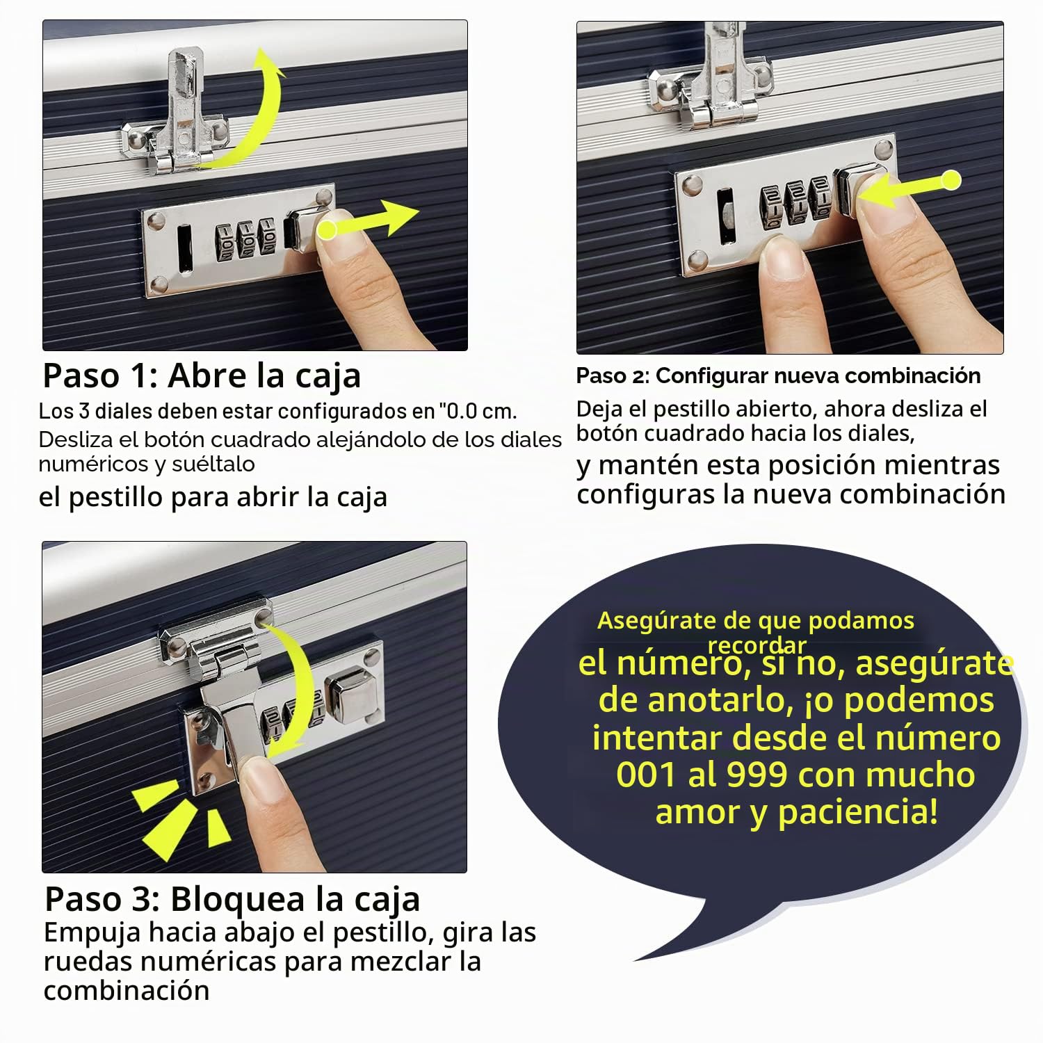 Caja de medicamentos con combinación, caja de almacenamiento de medicamentos con cerradura, caja de primeros auxilios vacía, organizador médico (blue, large)