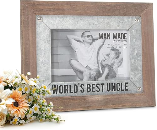 Pavilion - World's Best Uncle - Wood and Metal 4x6 Picture Frame