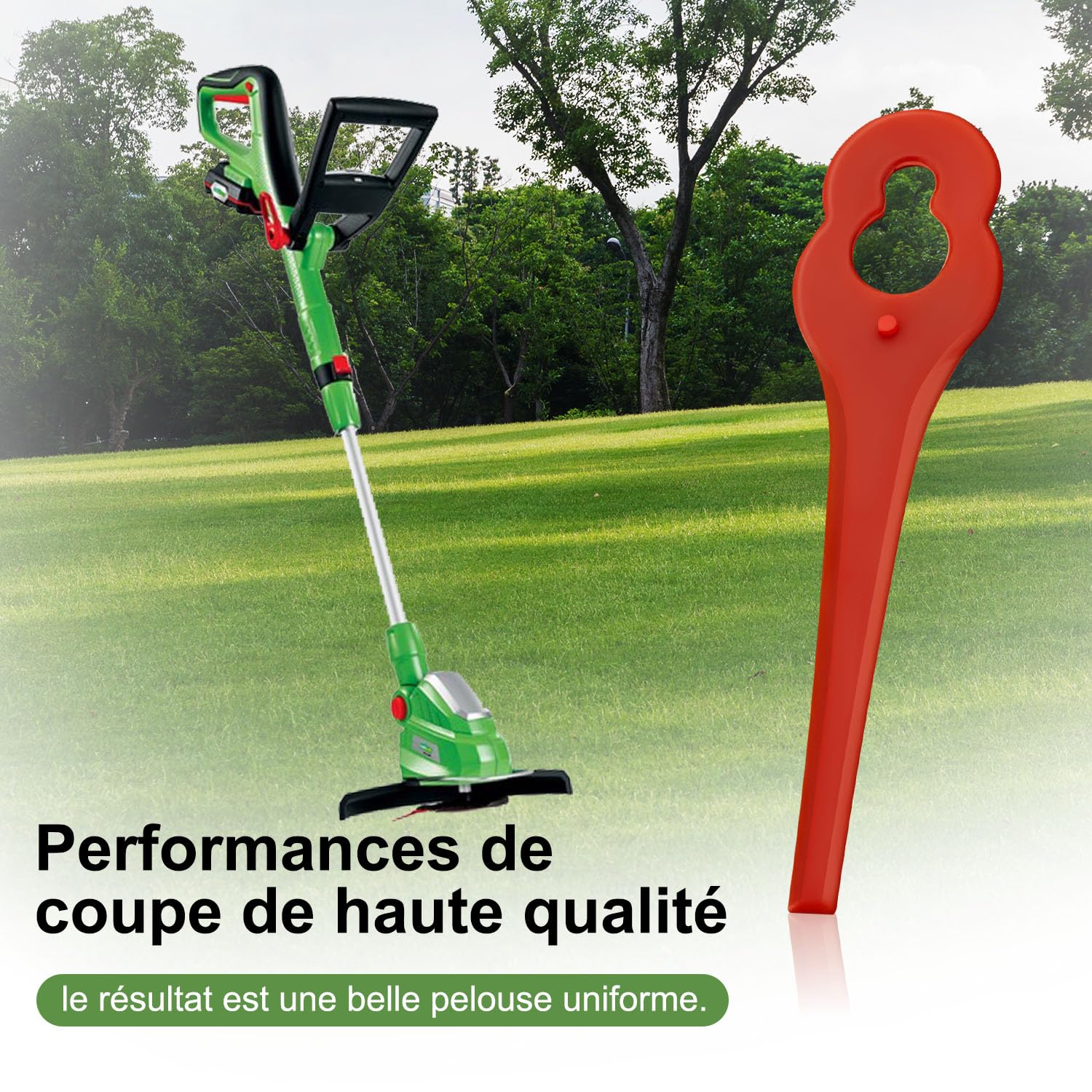 Juego de 100 hojas de cortacéspedes compatibles con Florabest Coupe Bordure LIDL FRTA 20 A1, FAT 18B2, FAT 18B3