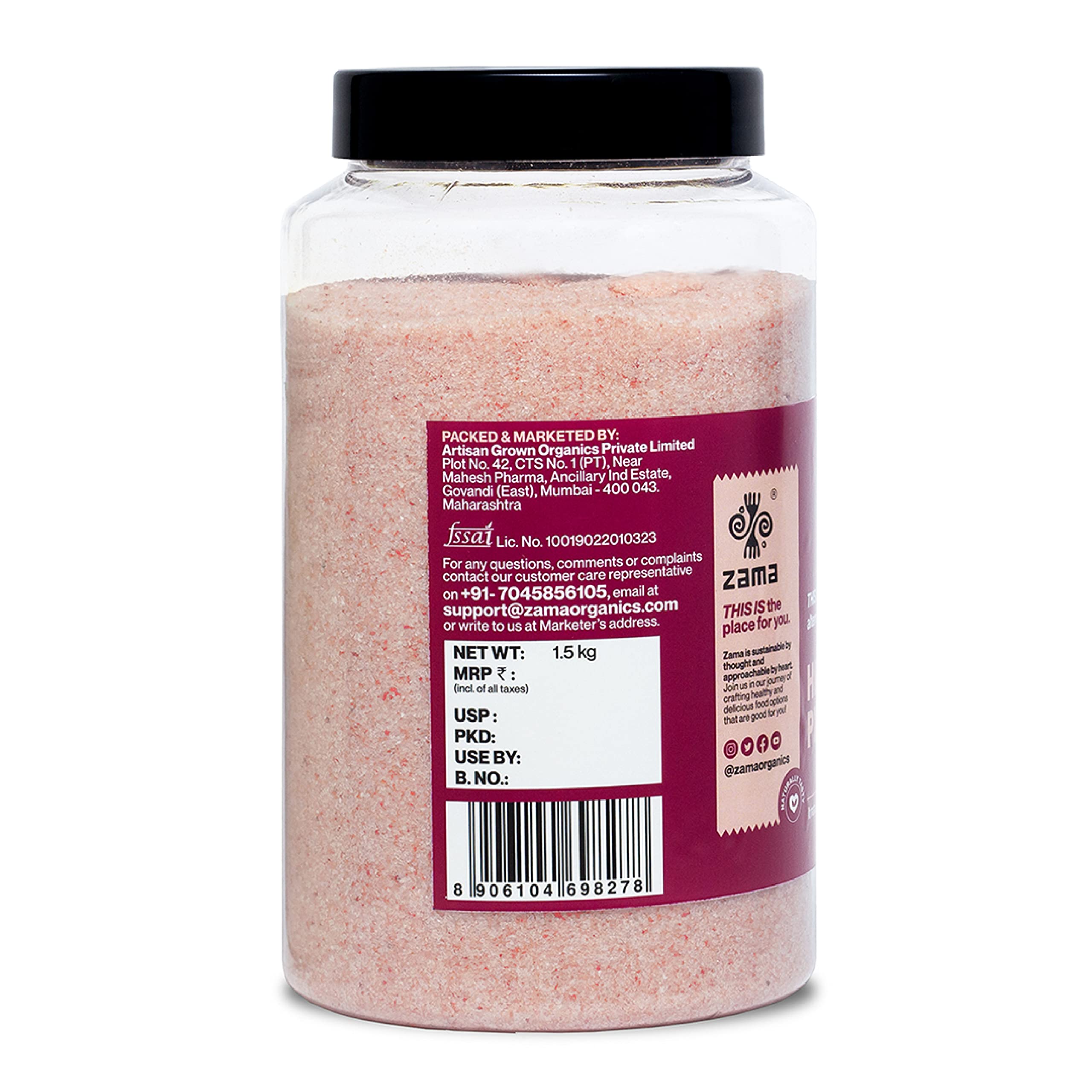 Zama Himalayan Pink Salt 1.5 Kg Pack of 3 | Dark Pink Salt | Sendha Namak | Nutrients and Minerals Rich | Chef Special Gourmet Grade from Himalayas | All Purpose Cooking | No Additives, Unrefined - Image 2 thumbnail