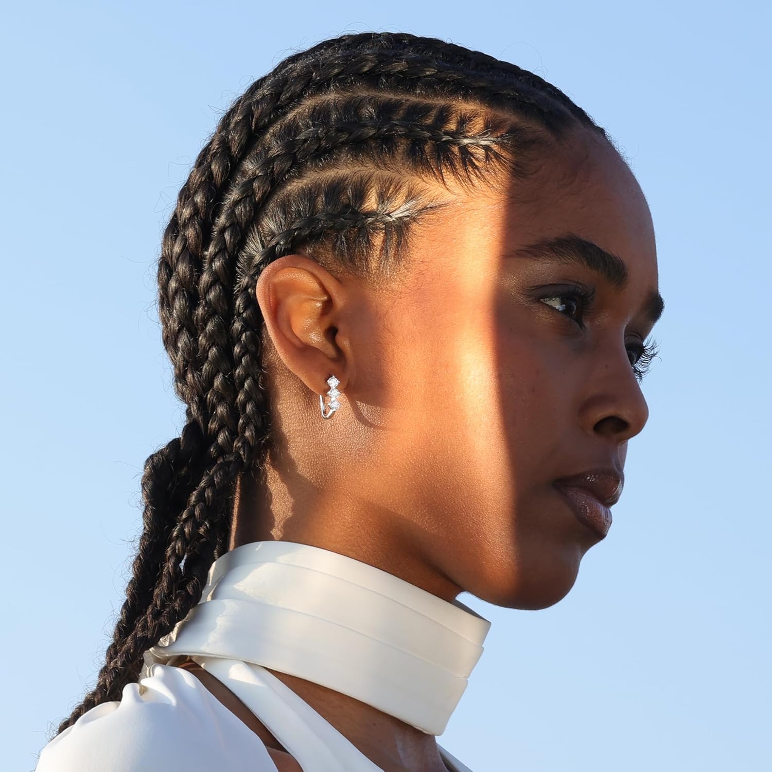 Moissanite Hoop Earrings for Women Lab Created 0.6 Carat-1.8 Carat Diamond Huggie Earrings White Gold Plated D Color Round Cut 925 Sterling Silver Earring GRA Certified - Image 6