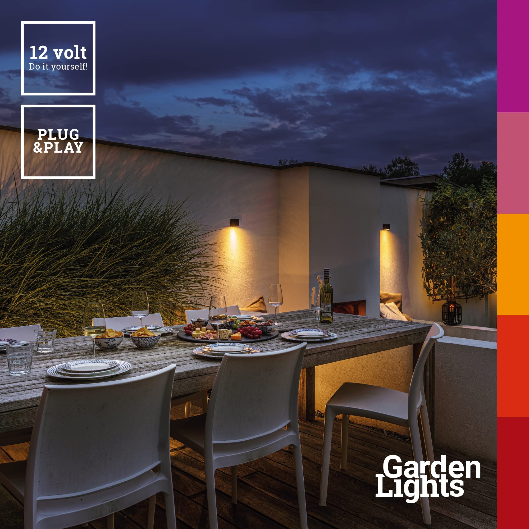 Garden Lights® Bodeneinbau Gartenleuchten Set Birch - 12v 0,5W LED - Edelstahl - IP67 Wasserdicht - geeignet für Einbau in Gärten, Wege oder Einfahrten