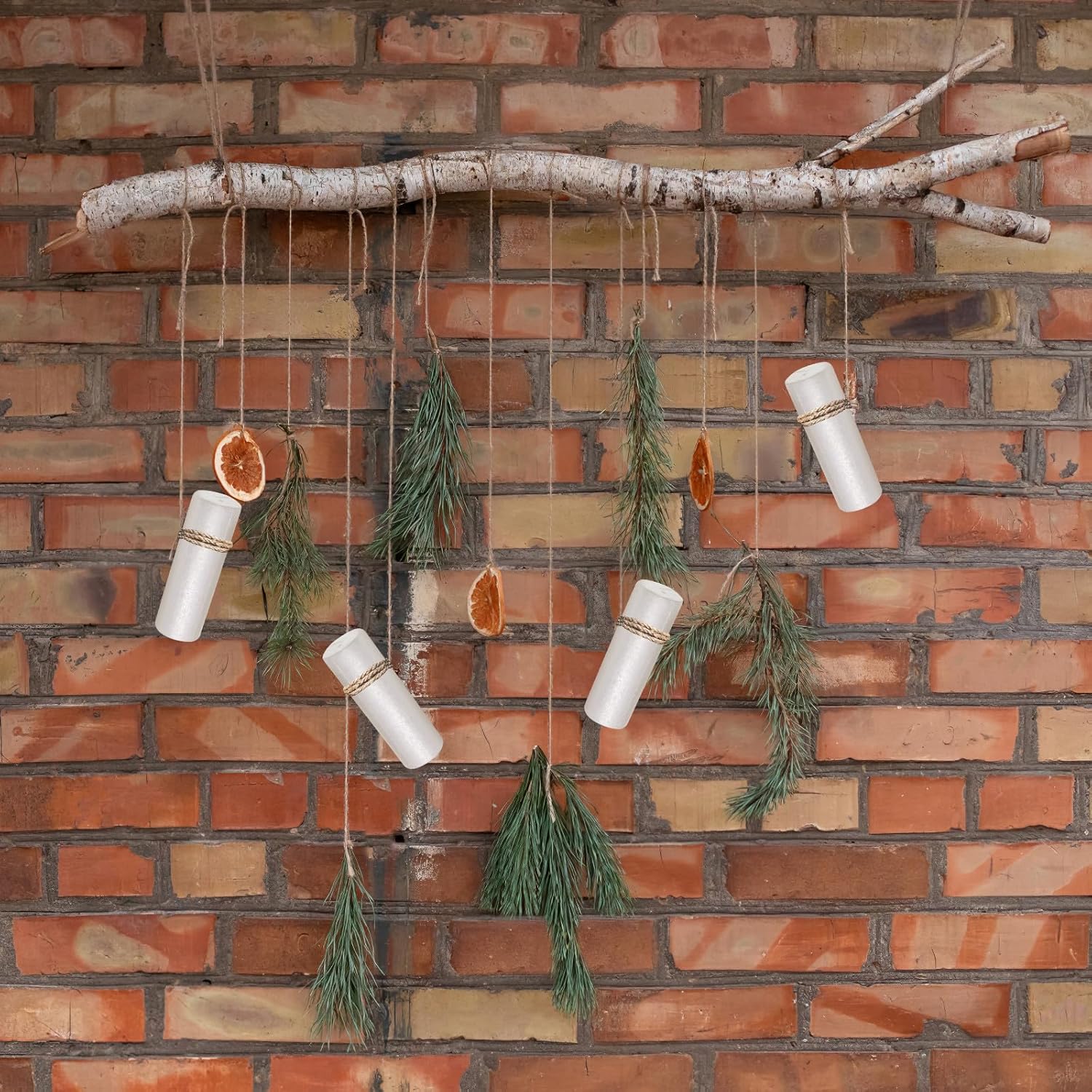 NUOBESTY 6pcs Cylinder Foams Christmas Cylinder Adornments for Home Decoration DIY