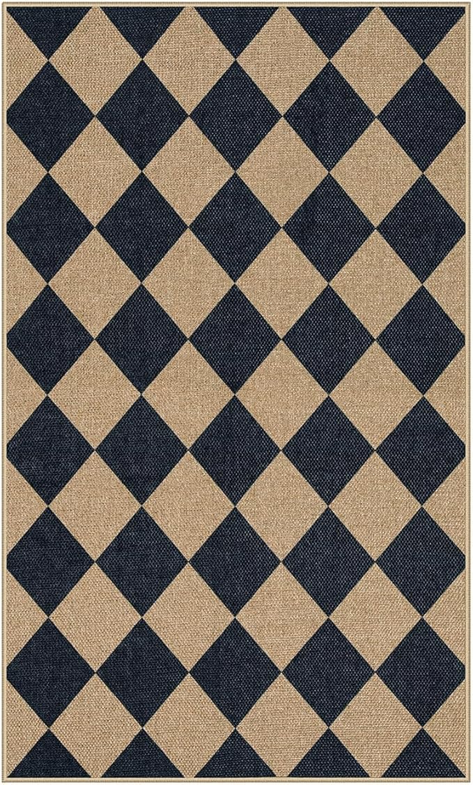 Alfombra Lahome 3x5 Checkered Easy Jute Lavable Antideslizante miniatura 9
