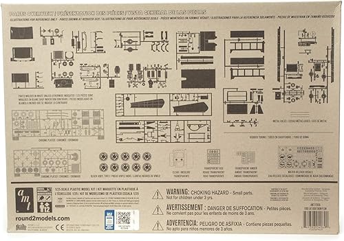 Vista 96 de AMT Round 2 1967 Ford Mustang GT Fastback Kit de modelos a escala 1:25, cromo (AMT1241)