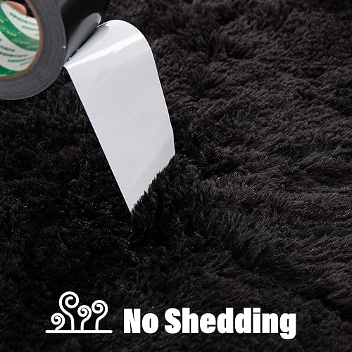 Miniatura 6 de Alfombra cuadrada azul marino  Alfombra cuadrada pequeña esponjosa de 3 x 5 pies para dormitorio  Alfombra peluda lavable  Bonita decoración de