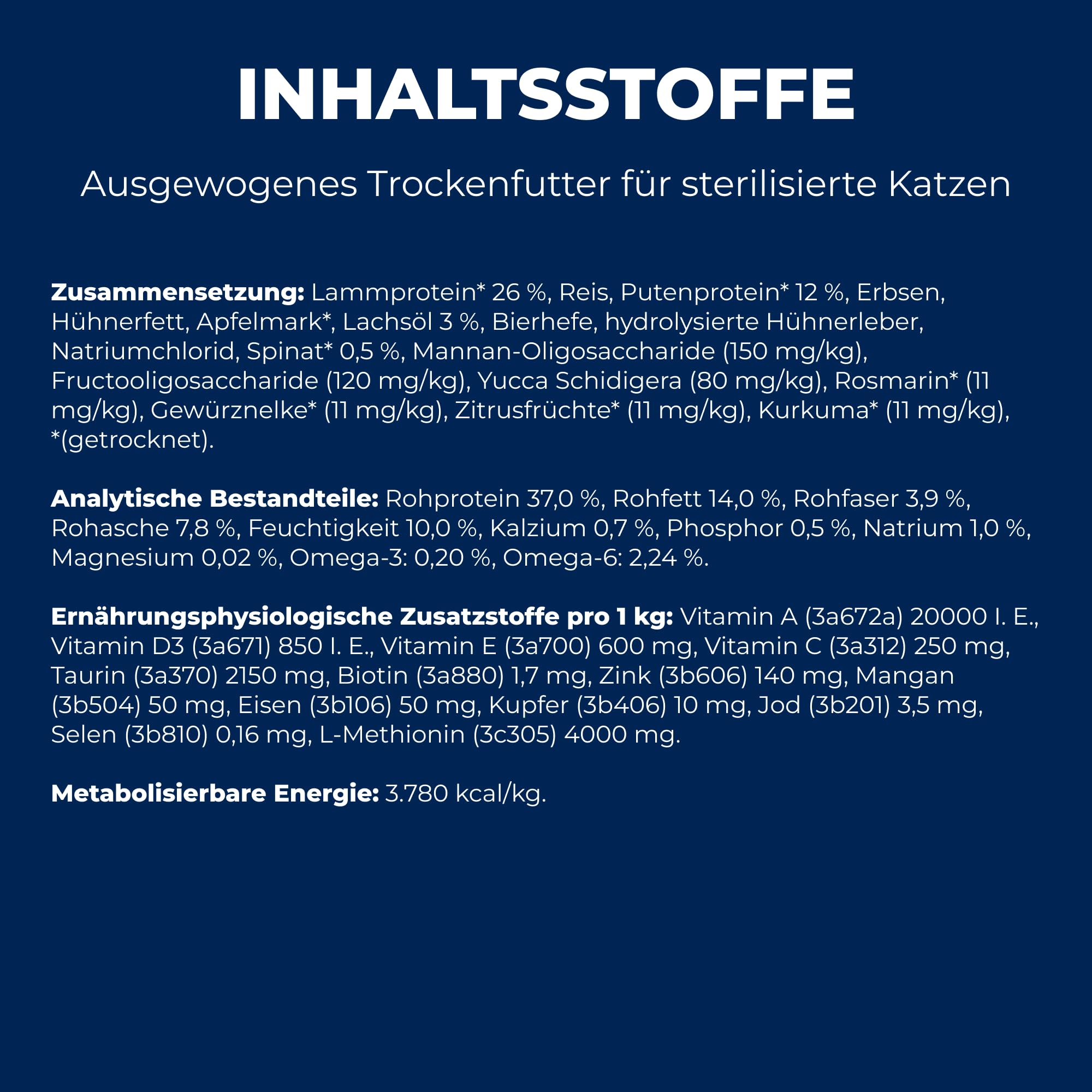 Brit Premium by Nature Trockenfutter für sterilisierte Katzen, Geschmacksrichtung Lamm, 8 kg
