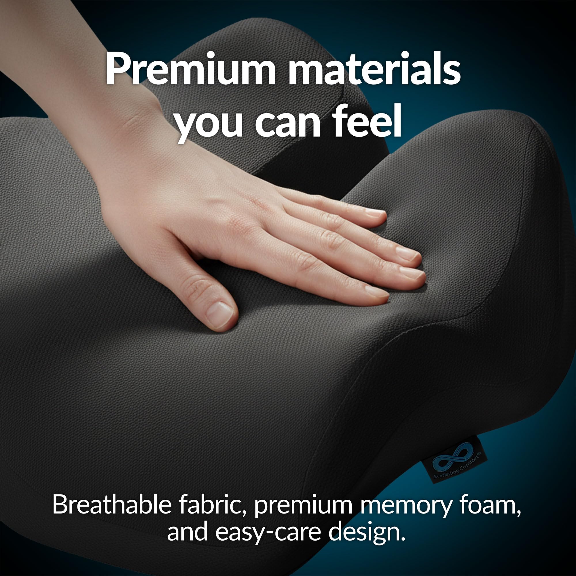 Everlasting Comfort Doctor Recommended Memory Foam Seat Cushion for Office Chairs Car - Ergonomic Office Desk Accessories - — view 4