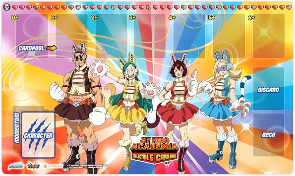 Jasco My Hero Academia Collectible Card Game Series 3 Wild Wild Pussycats PLAYMAT | 18" by 24" Rubber Game Mat | Ages 14+ | 2 Players | Average Playtime 20-30 Minutes | Made by Jasco Games