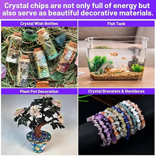 Miniatura 6 de Orientrea Chips de cristal natural de amatista triturado de 1.1 libras, cristales curativos a granel, piedras preciosas de cristal triturado para