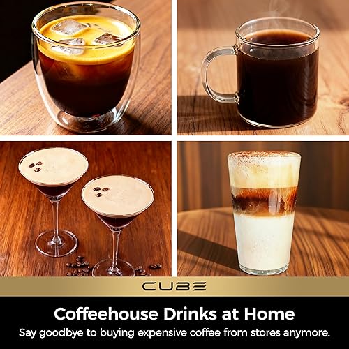 Miniatura 5 de CHULUX Máquina de café expreso en cubo con espumador de leche, varita de vapor de 20 bares, bomba italiana profesional, máquina de café espresso