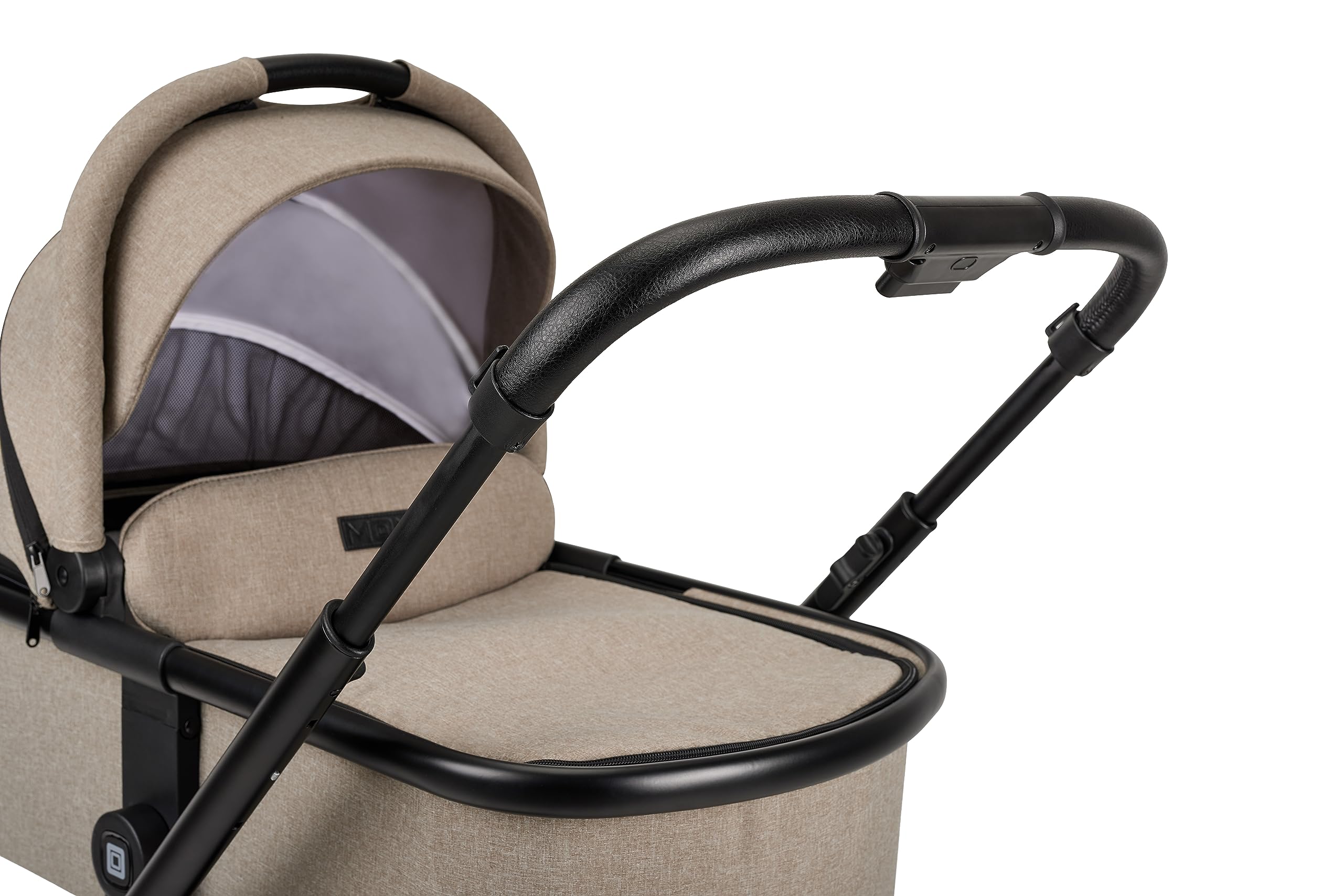 MOON 2 in 1 Kombi-Kinderwagen CLICC, Mud/Melange, mit Wanne und Sportwagen Sitz, bis 22 kg, faltbar mit Sportsitz, inkl. Wickeltasche, Fußsack, Regenschutz und Adapter, Kollektion 2024