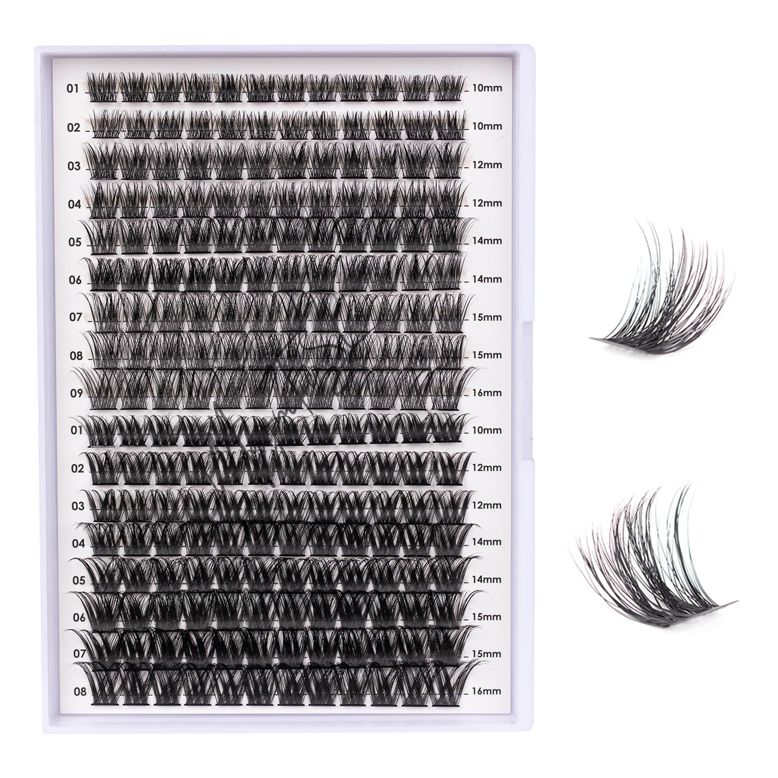 204Pcs Wimperns Einzeln DIY Cluster Wimpern D Curl Lash Clusters Individuelle Wimpern Extensions Wiederverwendbar Wimpernbüschel DM27+DM28 Volume Wimpernbüschel (10-16MIX,DM27+DM28)