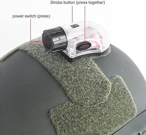 Miniatura 10 de NOBUHIRO Luz táctica de señal para casco, estroboscópico IR + estroboscópico LED azul de 5 velocidades con vibración para identificación de