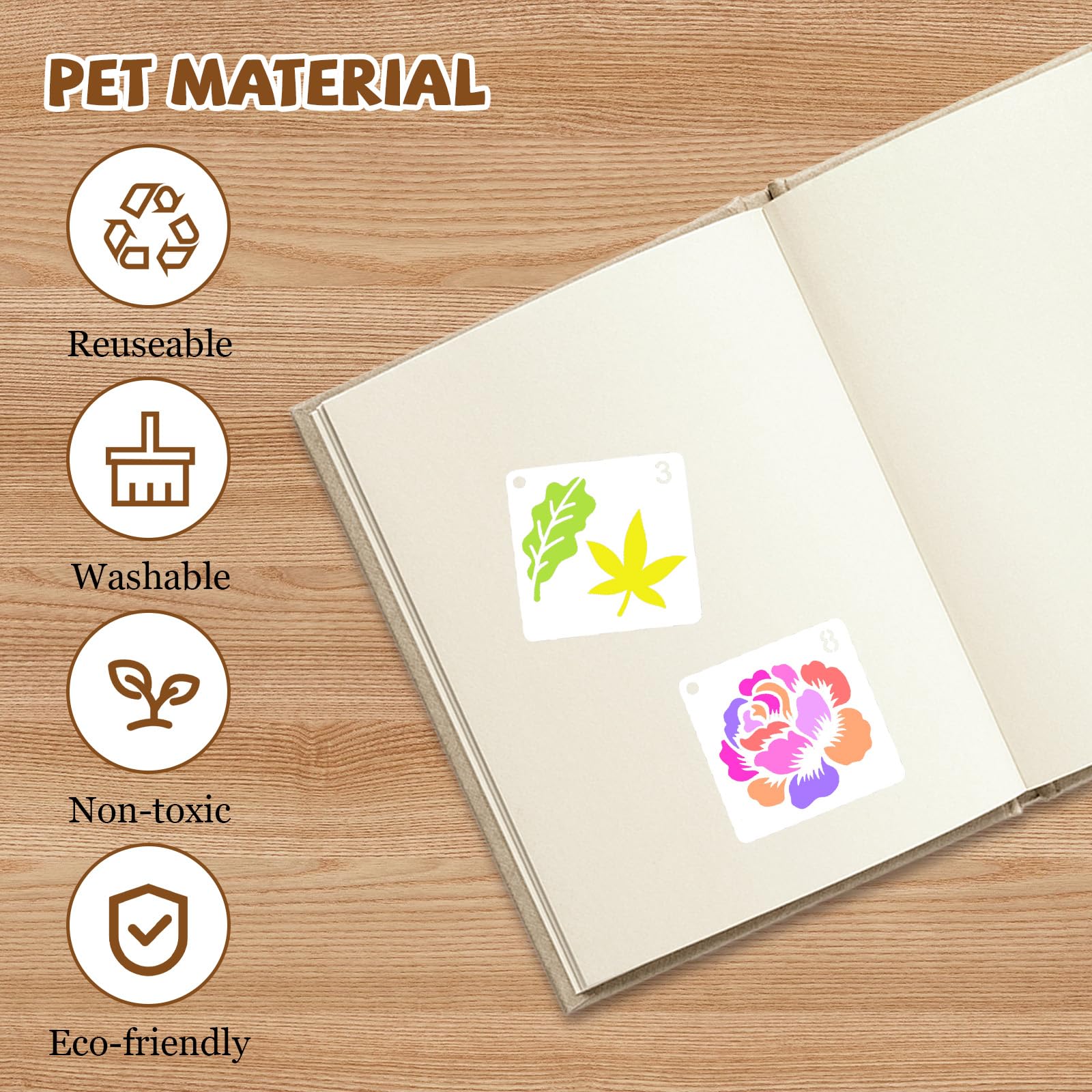 9 stencil per pittura a girasole, riutilizzabili in Mylar stencil per disegno di girasole, stencil per disegno di girasole, modello per dipingere su legno, tela, pittura, decorazione per la casa